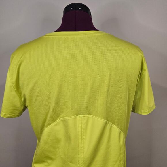 Women's Spyder "Active" Neon Green Short Sleeve Athletic Top Back Slit | Large - Picture 5 of 9